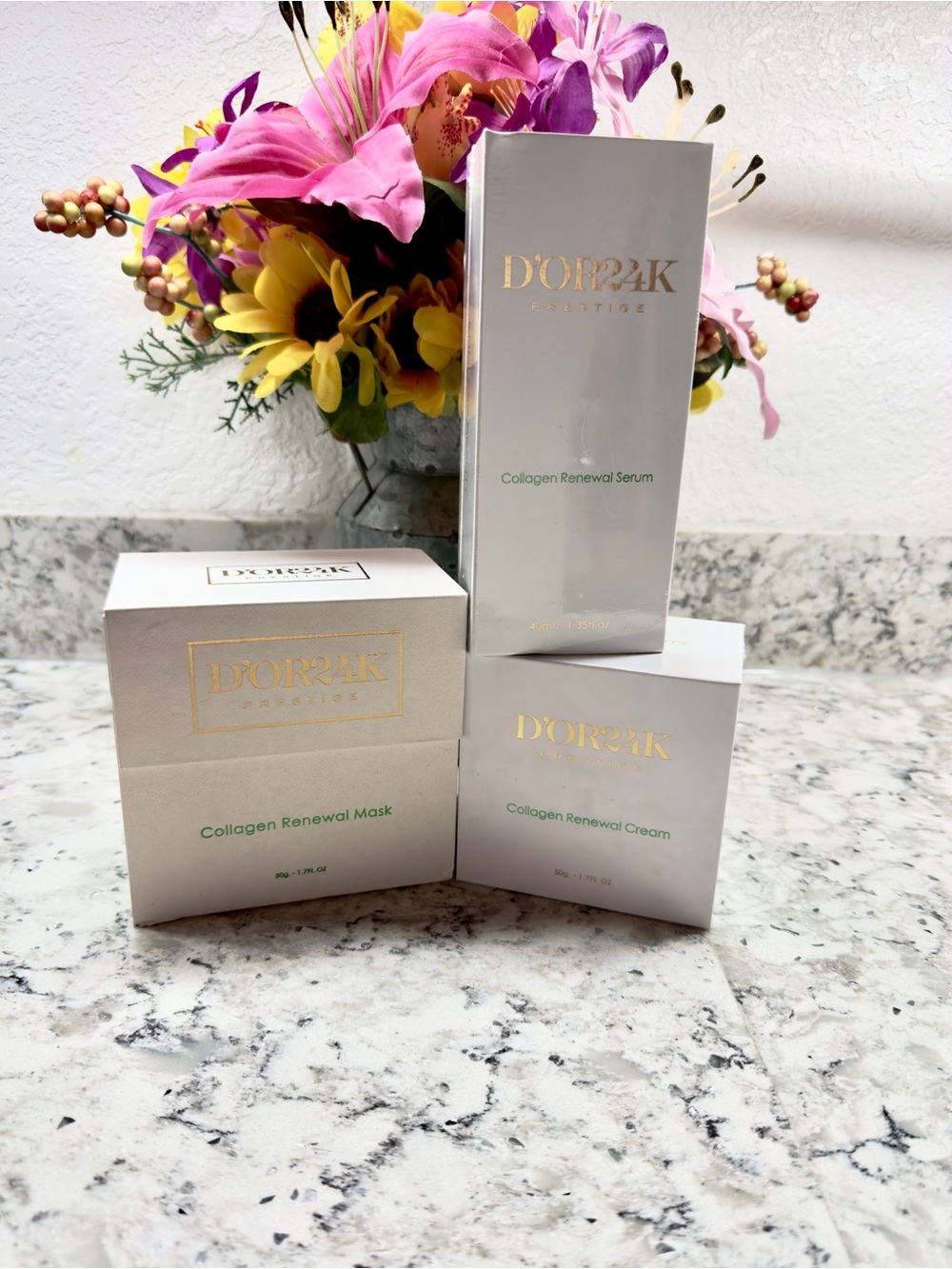 D’OR24K Collagen Renewal Skincare set, Mask, Cream, Serum